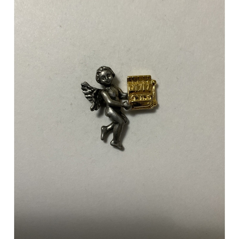 Religious Guardian Angel 777 Casino Easy Push Back Pin Lapel Brooch Pinback